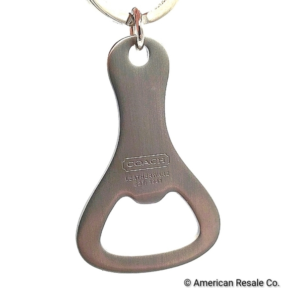 SALE! COACH Brushed Nickel Real Bottle opener Keychain purse Fob Mens Women's - Picture 3 of 5